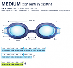 Occhialino nuoto graduato